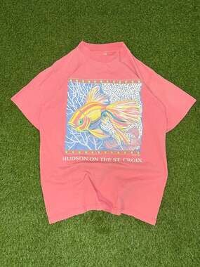 Vintage Gopher Sport Pink Fish T-Shirt Single Stitch
